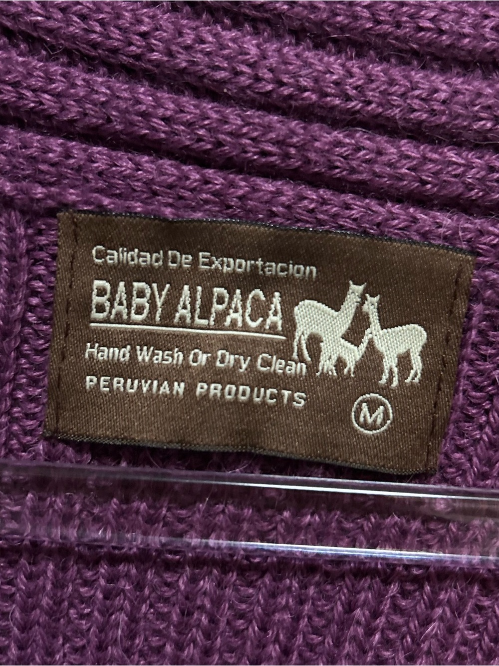 Baby Alpaca Purple Asymmetrical Waterfall Cardigan Medium Peruvian Knit Shawl - Picture 7 of 7